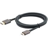 Ult-Unite Verguld Hoofd HDMI 2.0 Mannelijk naar Mini HDMI Mannelijke Nylon Gevlochten Kabel  Kabellengte: 1.2m (Zwart)