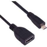 Micro HDMI mannetje naar HDMI vrouwtje Adapter kabel  Lengte: 17cm