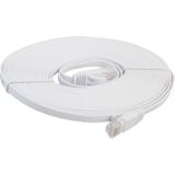 8m CAT6 ultra-dunne platte Ethernet LAN netwerkkabel  Patch leiden RJ45 (wit)