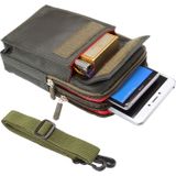 6.4 inch en onder universele Polyester mannen verticale stijl hoes uitvoering schoudertas met riem gat & klimmen gesp voor iPhone  Samsung  Sony  Huawei  Meizu  Lenovo  ASUS  Oneplus  Xiaomi  Cubot  Ulefone  Letv  DOOGEE  Vkworld en andere (Army Gree