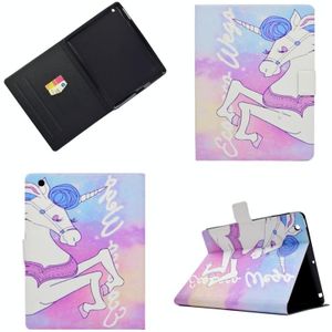 Elektrisch geperst links rechts Platte Veerkast met slaapfunctie Pen Cover & Card Slot & Holder (Pink Horse)