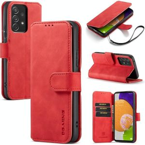 For Samsung Galaxy A53 5G DG.MING Retro Oil Side Horizontal Flip Leather Case with Holder & Card Slots & Wallet(Red)