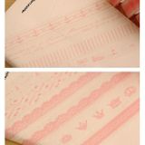5 stuks 10m School Office briefpapier schattig transparant Lace patroon decoratieve Tape  willekeurige stijl levering (roze)