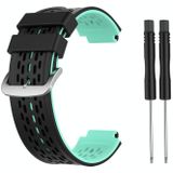 Voor Garmin Approach S2 / S4 tweekleurige siliconen vervangende riem horlogeband (zwart mintgroen)