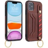 Polsband Portemonnee Lederen Telefoonhoesje voor iPhone 11 Pro Max (Brown)