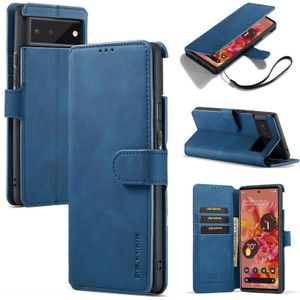 For Google Pixel 6 DG.MING Retro Oil Side Horizontal Flip Leather Case with Holder & Card Slots & Wallet(Blue)