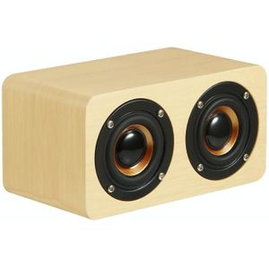 Houten Retro 3D Stereo Audio Bluetooth Luidspreker Subwoofer Desktop Audio (Bamboe Patroon)