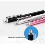 AT-19 Silver Fiber Pen Tip Stylus Capacitieve Pen Mobiele Telefoon Tablet Universele Touch Pen (Silver)
