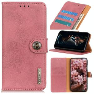 Voor Xiaomi Redmi 9T / Note 9 4G KHAZNEH Koeienhuid Textuur Horizontale Flip Lederen Case met Houder & Kaart Slots & Portemonnee (Roze)