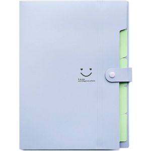 Candy-gekleurde glimlachend gezicht meerlaagse portefeuille Pouch kunststof informatie boekbestand map (paars)