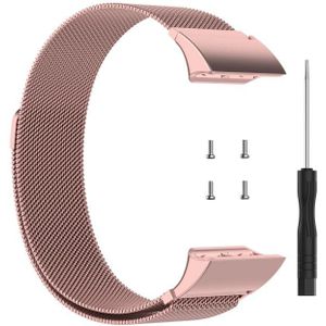 Voor Garmin Forerunner 35 / 30 Milanese vervanging polsband horlogeband (Rose Pink)