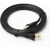 CAT7 10 Gigabit Ethernet Ultra platte patchkabel van 1 8 meter voor Modem Router LAN netwerk - gebouwd met afgeschermde RJ45-aansluitingen (zwart)