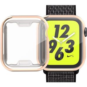 volledige Plating TPU Case voor Apple Watch serie 4 40mm (Rose goud)