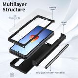 Voor Samsung Galaxy Z Fold4 Macaron Hinge Phone Case met Stylus Pen Fold Edition & Protective Film (Black)