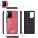 Voor Samsung Galaxy Note20 Ultra CaseMe-008 Afneembare Multifunctionele Horizontale Flip Lederen Case met kaartslot & houder & ritsportemonnee & fotoframe(rood)