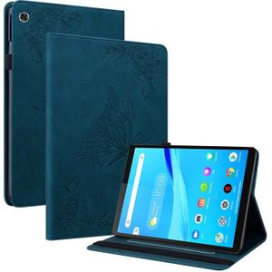 For Lenovo Tab M8 HD / M8 FHD Butterfly Flower Embossed Leather Tablet Case(Blue)