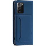 Voor Samsung Galaxy S20 FE 5G / S20 Fan Edition / S20 Lite Sterk Magnetisme Liquid Feel Horizontale Flip Lederen case met Holder & Card Slots & Wallet(Blauw)