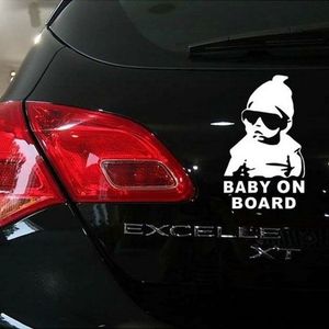 Baby aan boord patroon vinyl auto sticker  grootte: 20cm x 13cm (wit)