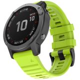 Voor Garmin fenix 6 22mm Smart Watch Quick release Silicon polsband horlogeband (Lime kleur)