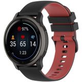 Voor Samsung Gear S2 Classic 20 mm geruite tweekleurige siliconen horlogeband (zwart + rood)
