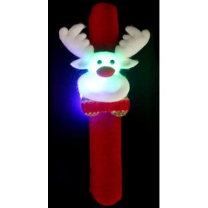 Kerstmanstijl Flitslicht Vrolijk Kerstfeest Slap Pat Cirkel Polsbandje (Flanel Licht Hert)