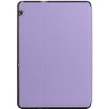 Voor Huawei MediaPad T5 10 Dual-vouwen Horizontale Flip Tablet Leren Case met Houder (Light Purple)
