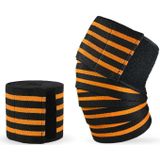 2 PCS Nylon Four Stripes Bandage Wrapped Sports Knee Pads(Black Orange)