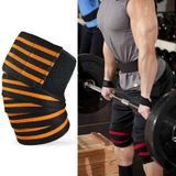 2 PCS Nylon Four Stripes Bandage Wrapped Sports Knee Pads(Black Orange)