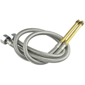 4 PCS Weave Stainless Steel Flexible Plumbing Pipes Cold Hot Mixer Faucet Water Pipe Hoses High Pressure Inlet Pipe  Specification: 40cm 8cm Copper Rod