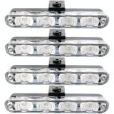 4 in 1 auto 16LEDs grille flitslichten waarschuwingslichten met draadloze afstandsbediening (wit geel)