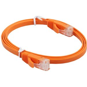 1m CAT6 ultra-dunne platte Ethernet LAN netwerkkabel  Patch leiden RJ45 (oranje)