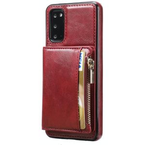Voor Samsung Galaxy S20 Zipper Wallet Bag PU Back Cover ShockRpoof Telefoonhoesje Met Houder & Kaart Slots & Portemonnee