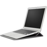 PU-leer Ultra-dunne enveloptas laptoptas voor MacBook Air / Pro 15 inch  met standfunctie(Space Gray)