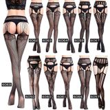 3 PCS Hollow Out Panty's Kant Sexy Kousen Vrouwelijke Dij High Fishnet Borduurwerk Transparante Panty Vrouwen Zwarte Lace Kousen  Grootte: Hardcover hardcover (witte kaart + kleur doos)(6059)