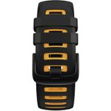 Voor Garmin Instinct / Instinct Esports tweekleurige siliconen vervangende riem horlogeband (zwart + geel)