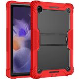 Voor Samsung Galaxy Tab A8 10.5 2021 Siliconen + PC Schokbestendige beschermende tabletcase met houder (rood + zwart)