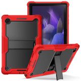 Voor Samsung Galaxy Tab A8 10.5 2021 Siliconen + PC Schokbestendige beschermende tabletcase met houder (rood + zwart)