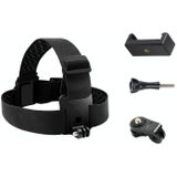 Elastische mount riem verstelbare hoofdriem met telefoonklem & schroef & S-type adapter voor GoPro HERO9 zwart / 8 / 7 / 6 / 5  Xiaoyi en andere actiecamera's  Smarphones (zwart)