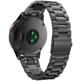 Voor Garmin fenix 5 3-kraal roestvrijstalen metalen horlogeband  grootte: 26MM (zwart)