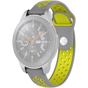 Dubbele kleur polsband horloge band voor Galaxy Watch 46mm (geel + grijs)