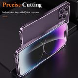 For iPhone 14 Pro Max 3 in 1 Ultra-thin Metal Frame + Lens + Film Phone Protection Set(Purple)