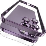 For iPhone 14 Pro Max 3 in 1 Ultra-thin Metal Frame + Lens + Film Phone Protection Set(Purple)