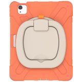 Siliconen + PC beschermhoes met houder en schouderriem voor iPad Air (2020) 10.9 (Coral Orange)