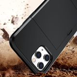 Voor iPhone 12 Pro Max Shockproof Rugged Armor Beschermhoes met kaartsleuf (zwart)