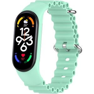 Voor Xiaomi Mi Band 7 / 6 / 5 / 4 / 3 effen kleur marine siliconen ademende horlogeband (blauwe zee)