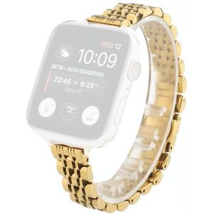 Small Taille Seven Beads Roestvrijstalen Strap Horlogeband voor Apple Watch Series 6 & SE & 5 & 4 40 MM / 3 & 2 & 1 38mm