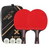 Huieson HS-D-P01 Drie Ster 7 Lagen Pure Wood Double-Sided Reverse Adhesive Tafel Tennisracket Set  Specificatie: Hand-Shake Grip Racket
