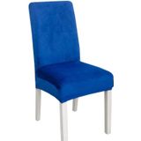 2 stuks eenvoudige zachte  hoge elastische verdikking fluwelen semi-interieur stoelhoes Hotel stoel Cover (Royal Blue)