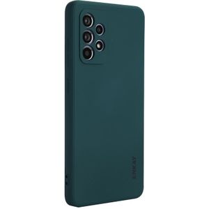 Voor Samsung Galaxy A52 5G Enkay Liquid Silicone Soft Shockproof Phone Case (Dark Green)