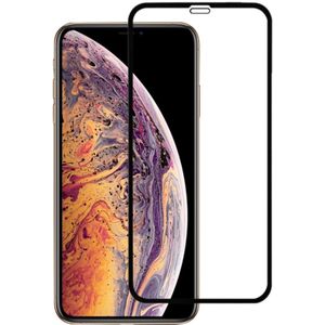 9H 2.5D Ultrathin zeefdruk Carbon Fiber Full Screen Protector Film voor iPhone XS Max(Black)